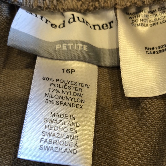 Alfred Dunner Pull-on Pants Tan 16P - Picture 4 of 5